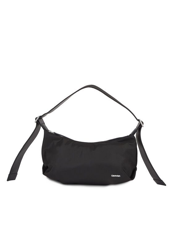 Geantă crossover Calvin Klein Wide Strap Nylon Shoulder Bag Sm K60K611056 Negru