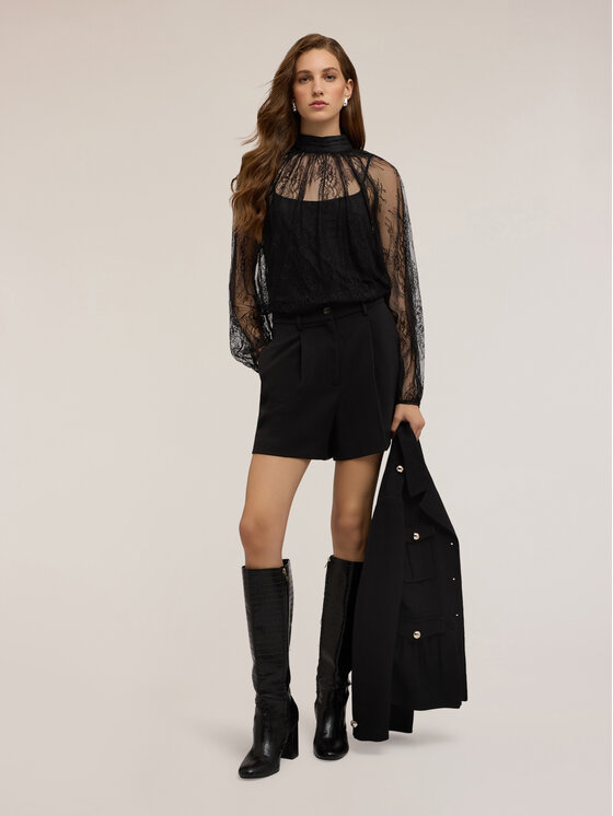 Motivi Motivi Bluzka 2801W000746N033 Czarny Regular Fit