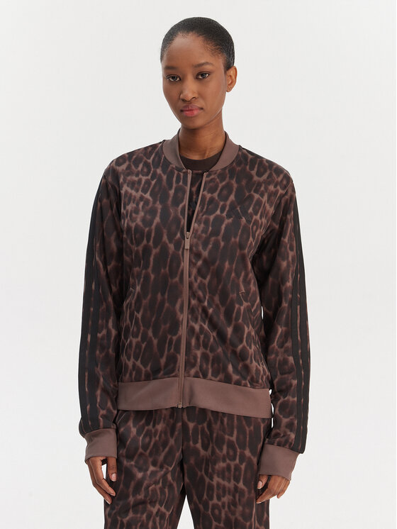 adidas adidas Trenerka Essentials 3-Stripes Animal JZ0927 Smeđa Regular Fit