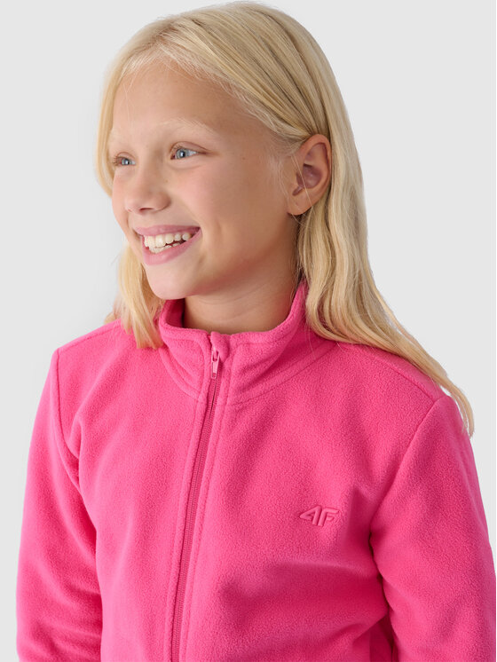 4F 4F Fleecová mikina NOS Růžová Slim Fit