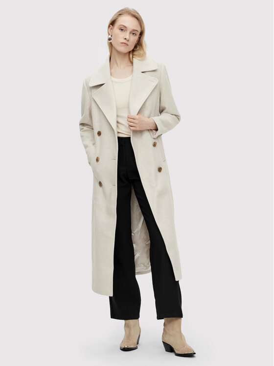 YAS YAS Вълнено палто Mori 26024300 Бежов Regular Fit