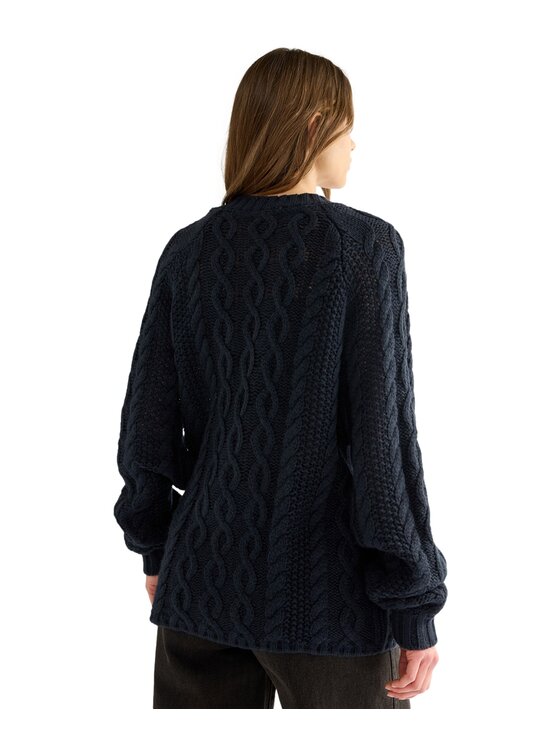 Wrangler Wrangler Sweter 112386762 Granatowy Loose Fit