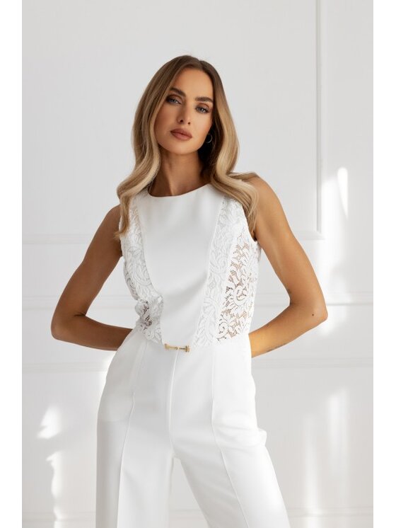 Made of Emotion Made of Emotion Kombinezon M866 Biały Premium Fit