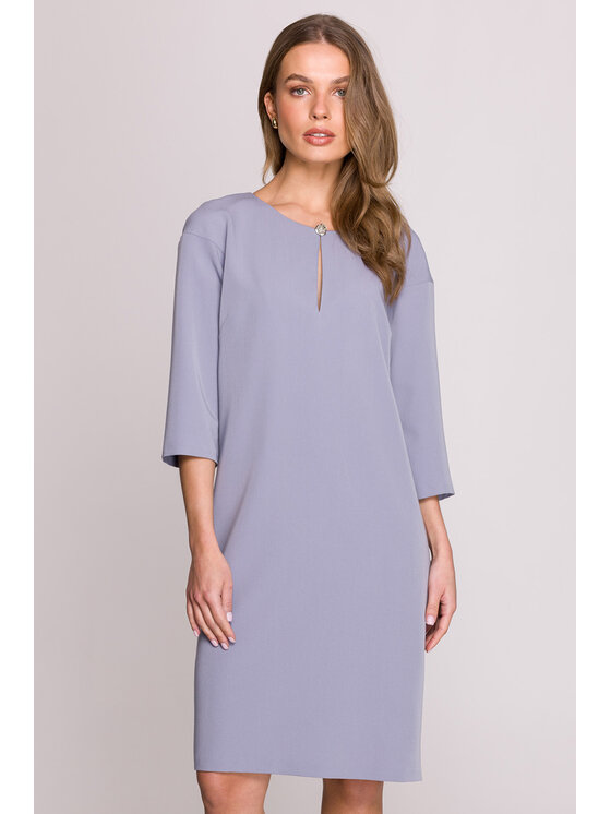 Stylove Stylove Sukienka wieczorowa S394 Szary Premium Fit