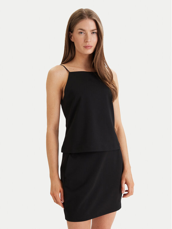 Calvin Klein Jeans Top Ponte LV044F206G Negru Slim Fit