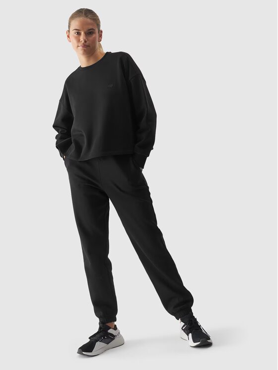 4F 4F Spodnie dresowe 4FWAW24TTROF0819-20S Czarny Regular Fit