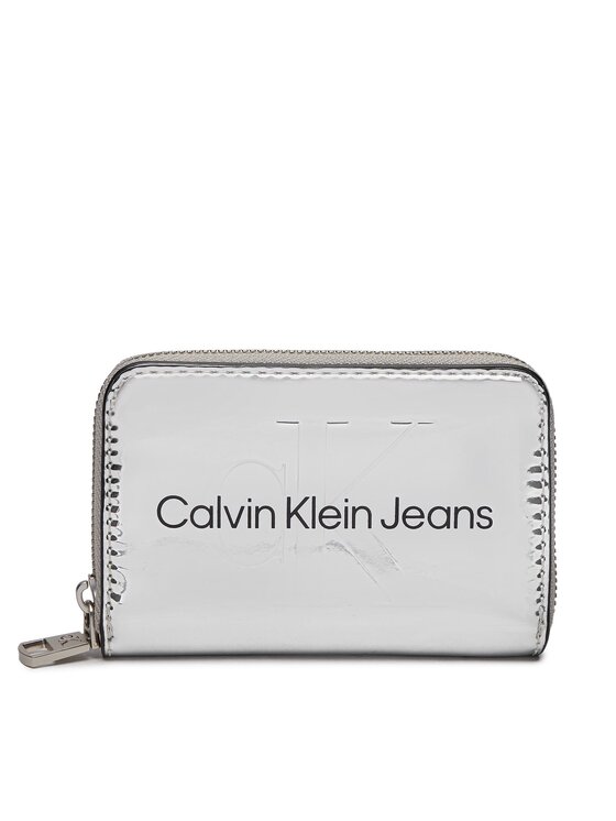 Portofel Mare de Damă Calvin Klein Jeans Sculpted Med Zip Around Mono S K60K611863 Argintiu