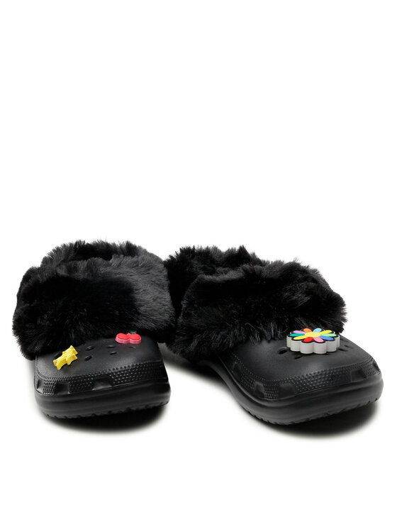 Crocs Crocs Šlepetės Classic Mammoth Charm Clog 207409 Juoda
