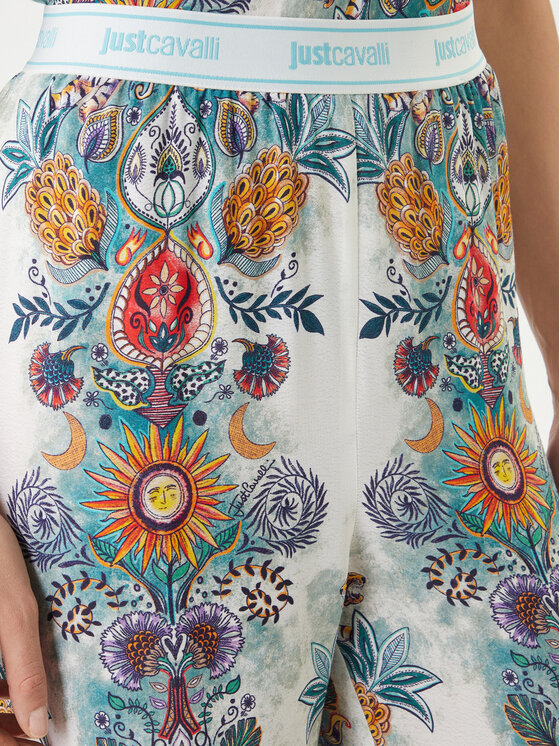 Just Cavalli Just Cavalli Szövet nadrág 80PAA120 NS837 Kék Wide Leg