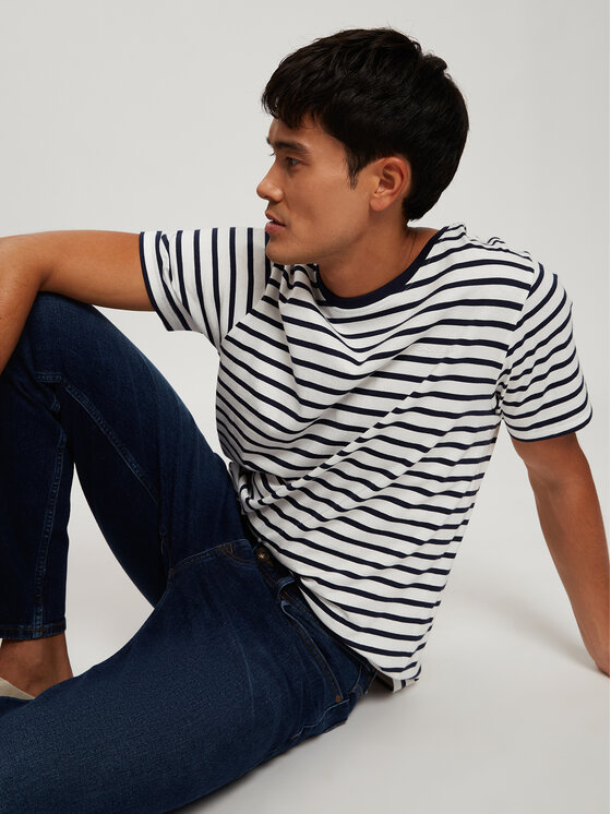 Cross Jeans Cross Jeans T-Shirt 16067-001 Granatowy Regular Fit