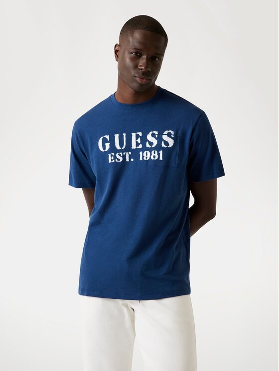 Guess Guess T-Shirt 176795 Modrá Classic Fit