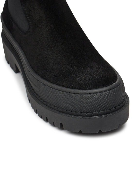 Tommy Jeans Tommy Jeans Kotníková obuv s elastickým prvkem Tjw Foxing Chelsea Suede EN0EN02631 Černá