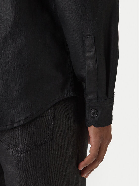 Guess Guess džinsiniai marškiniai M6RH75 D6480 Juoda Regular Fit