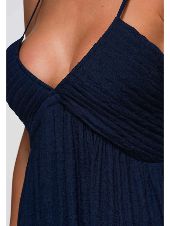 Ombre Ombre Sukienka codzienna OW-DLR-E0009 Granatowy Loose Fit