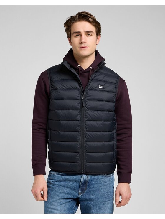 Lee Lee Gilet STAND COLLAR PUFFER Nero Regular Fit