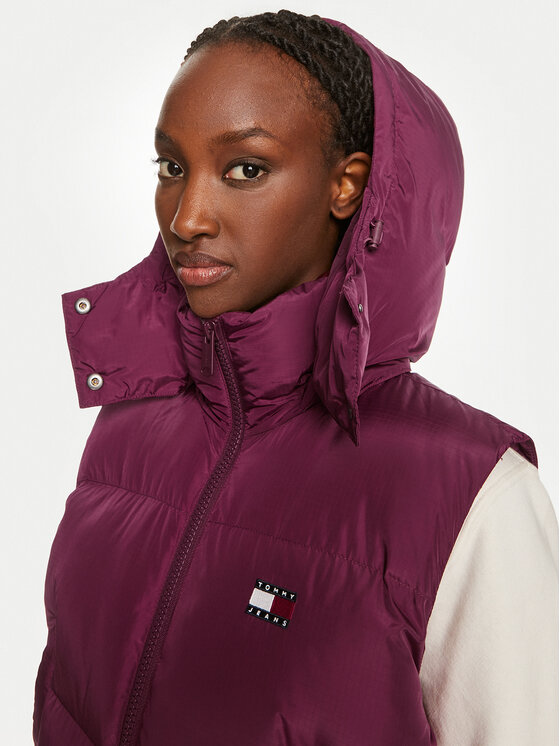 Tommy Jeans Tommy Jeans Brezrokavnik Alaska DW0DW18611 Bordo rdeča Cropped Fit