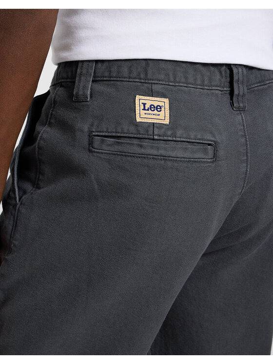 Lee Lee Spodnie materiałowe RELAXED WORKWEAR CHINO Szary Regular Fit