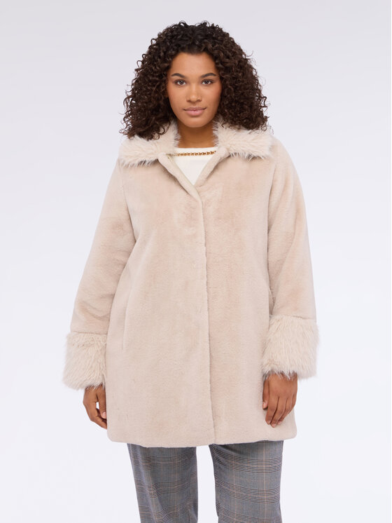 Fiorella Rubino Fiorella Rubino Cappotto invernale F022T001451N011 Crema A-Line Fit