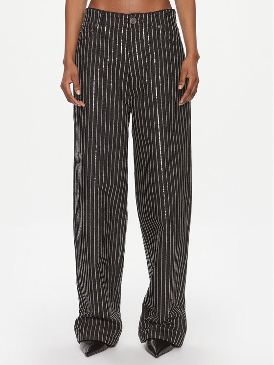 ROTATE ROTATE Pantaloni din material 111791100 Negru Wide Leg