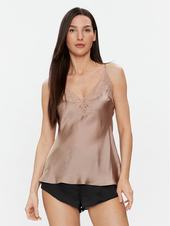 Selmark Pyžamový top Gabrielle 61061 Béžová Regular Fit