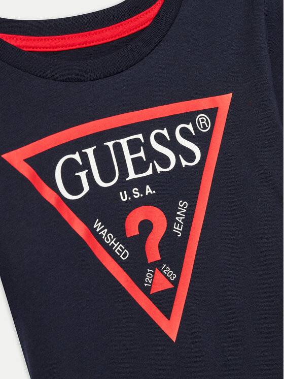 Guess Guess T-krekls N73I55 K8HM0 Tumši zils Regular Fit