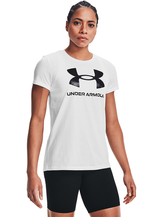 Under Armour T-krekls UA SPORTSTYLE LOGO SS 1356305 Balts Regular Fit