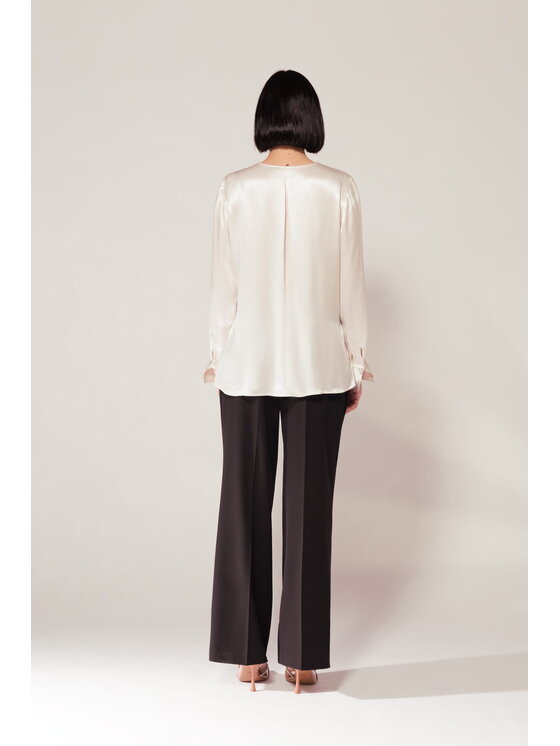 EMOI EMOI Bluzka Elegancka satynowa ecru Écru Feminine Fit