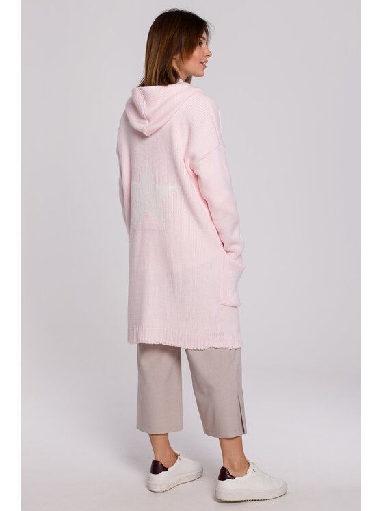BeWear BeWear Kardigan bk063 Różowy Baggy Fit