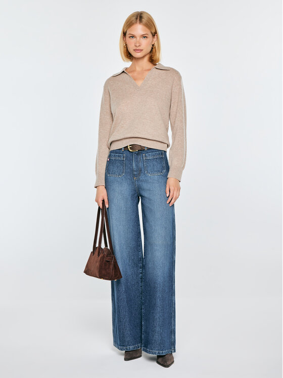 BIG STAR BIG STAR Sweter ELVIRA Brązowy Basic Fit