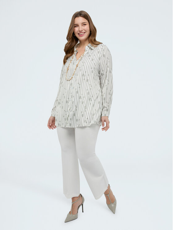 Fiorella Rubino Fiorella Rubino Pantaloni di tessuto P626L002327N011 Bianco Flare Fit