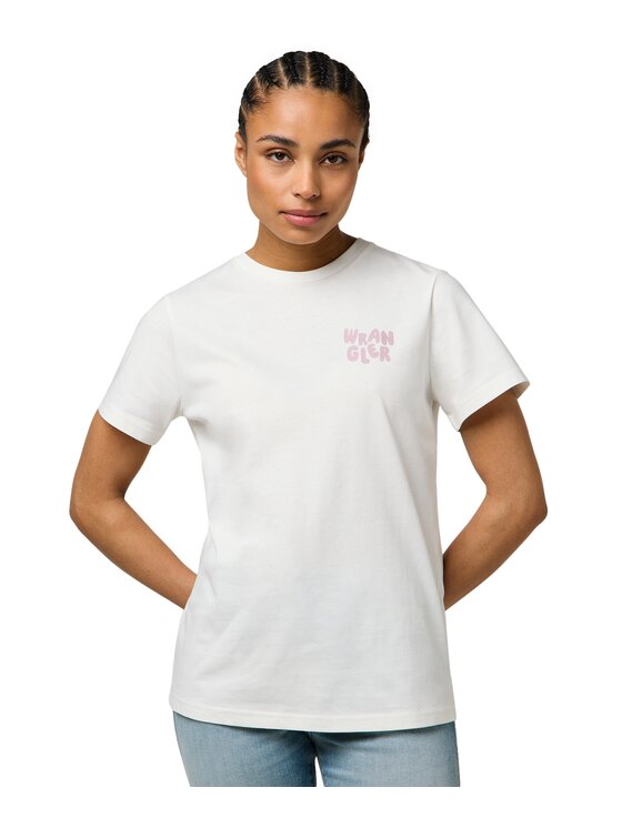 Wrangler Wrangler T-Shirt 112371082 Biały Regular Fit