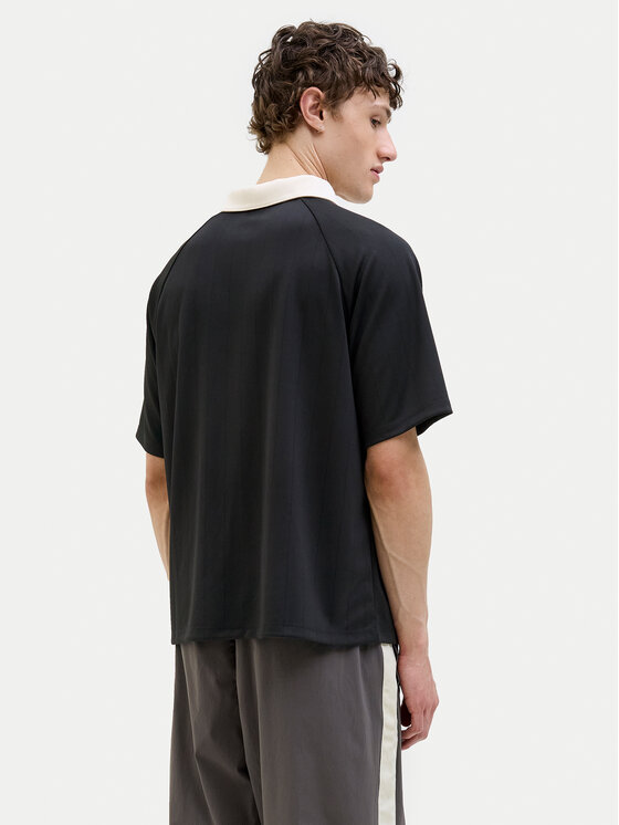 Jack&Jones Jack&Jones Тениска с яка и копчета Lido 12276758 Черен Loose Fit