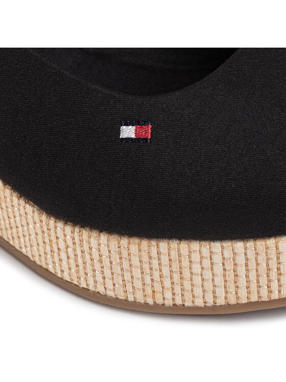 Tommy Hilfiger Tommy Hilfiger Espadrile Iconic Elba Sling Back Wedge FW0FW04788 Crna