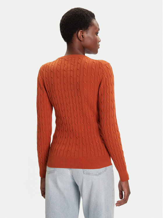 Gant Gant Pletena jopica 4800103 Rjava Slim Fit