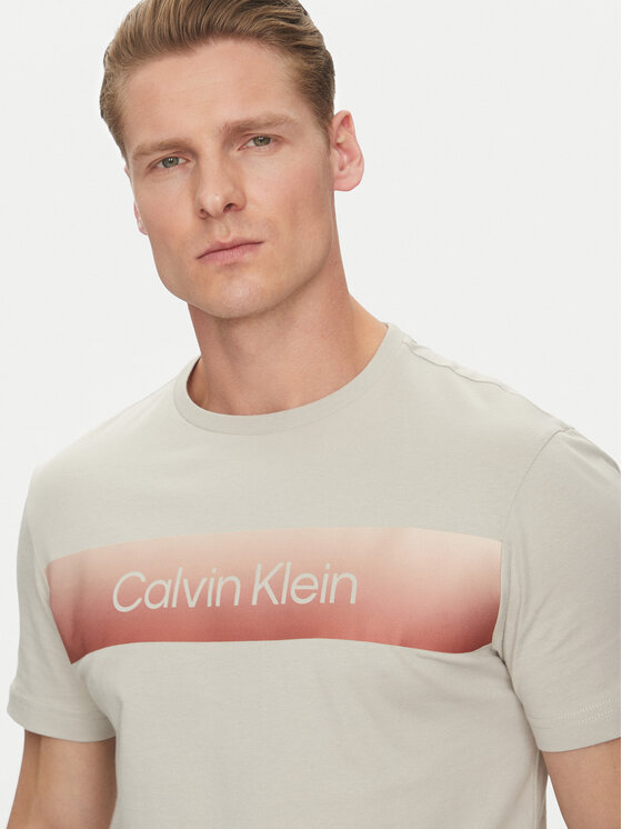 Calvin Klein Calvin Klein T-shirt Linear Ombre K10K114163 Siva Regular Fit
