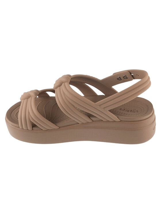 Crocs Crocs Sandały Brooklyn Knot Low Wedge Sandal Brązowy