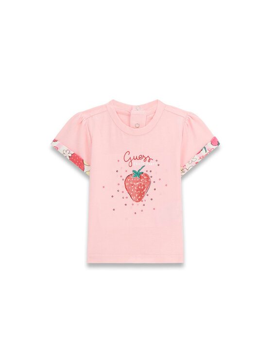 Guess Guess Komplet majica in kratke hlače A6GG01 K6YW4 Roza Regular Fit