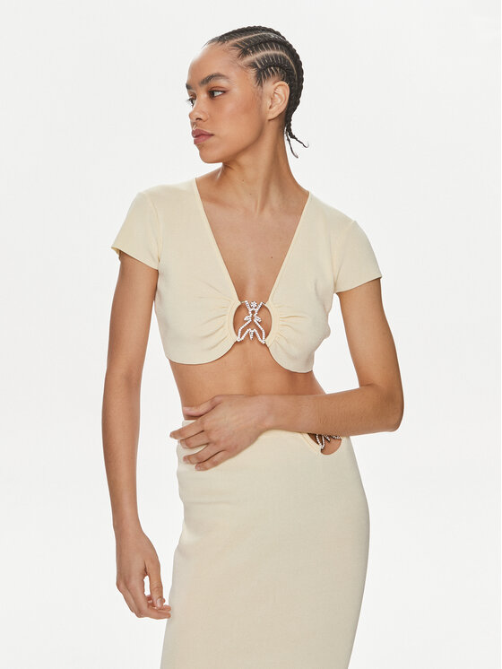 Patrizia Pepe Patrizia Pepe Majica 2K0261/K021-W362 Écru Regular Fit