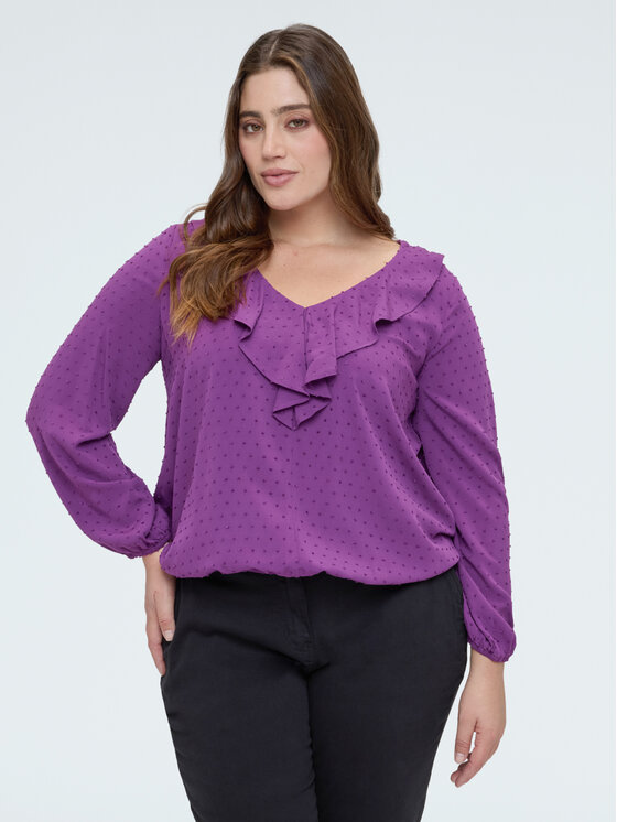 Fiorella Rubino Fiorella Rubino Bluzka 2049T002432N029 Fioletowy A-Line Fit
