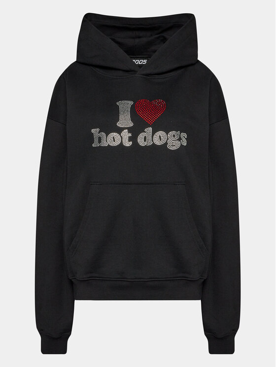 2005 2005 Bluză Unisex Hot Dogs Negru Oversize
