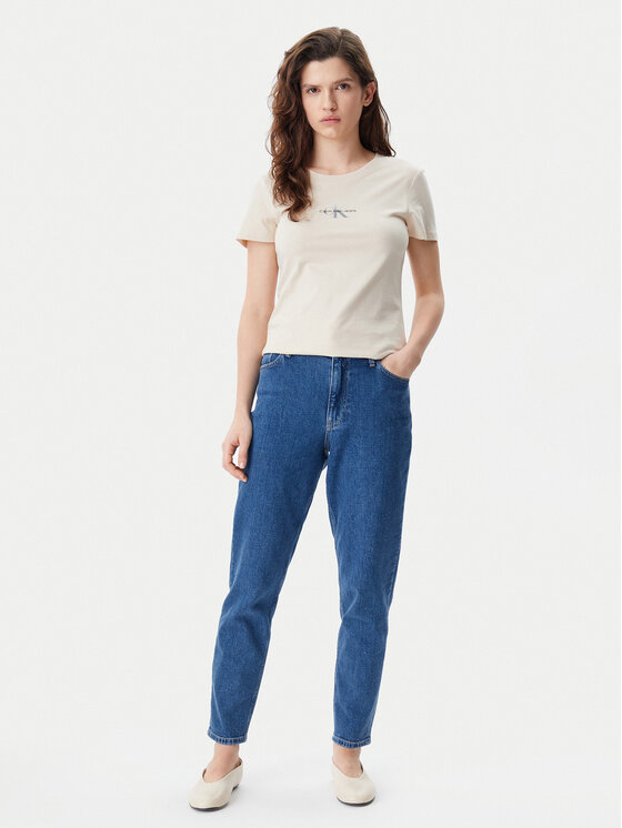 Calvin Klein Jeans Calvin Klein Jeans T-Shirt Gradient Monologo J20J225252 Beżowy Slim Fit