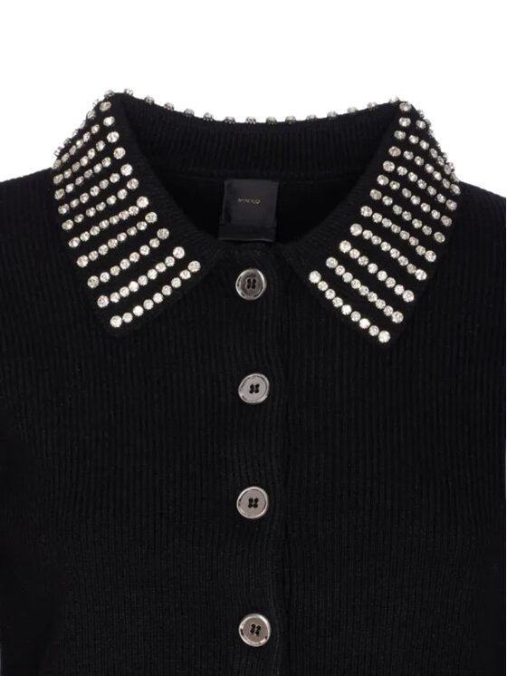 PINKO PINKO Πουλόβερ Emilia maglia blend con strass Μαύρο Slim Fit