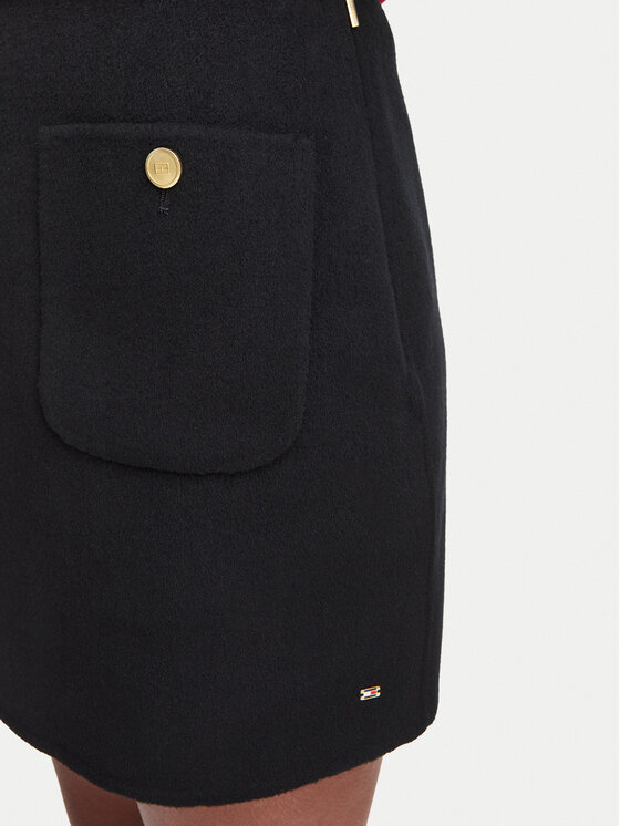 Tommy Hilfiger Tommy Hilfiger Spódnica mini WW0WW52234 Czarny Regular Fit