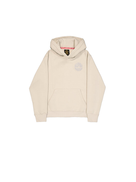 Alpha Industries Alpha Industries Bluza Backprint Logo Hoodie Beżowy Regular Fit