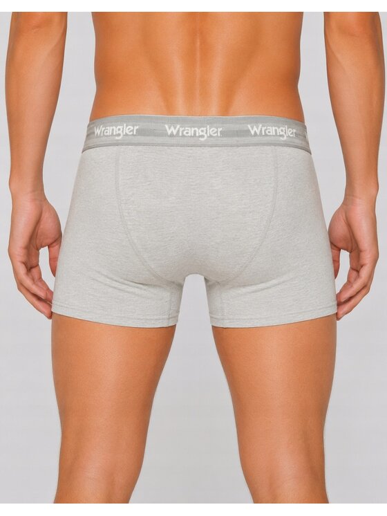 Wrangler Wrangler Bokserki Wren 3 Pack Cotton Elastane Button Fly Trunks Niebieski