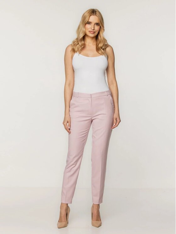 Willsoor Willsoor Komplet bluza i spodnie materiałowe 67938 Różowy Slim Leg