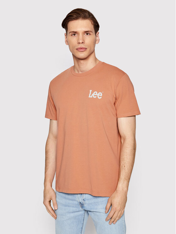 Lee Lee T-Shirt Wobbly Logo L65QAIUK 112145360 Czerwony Regular Fit