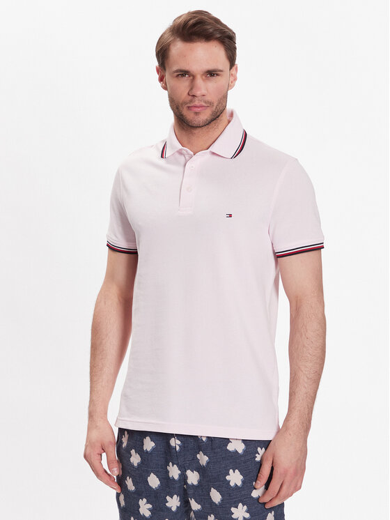 Tommy Hilfiger Polo 1985 MW0MW30750 Rozā Slim Fit