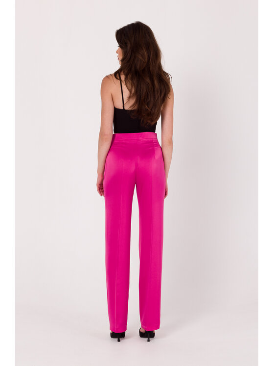 Makover Makover Dámské kalhoty K174 Růžová Modern Fit