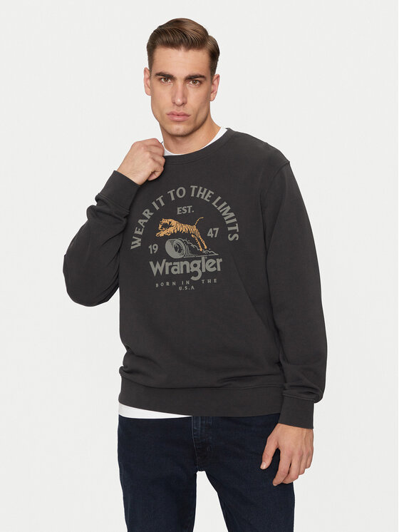 Wrangler Wrangler Pulóver 112357385 Fekete Regular Fit